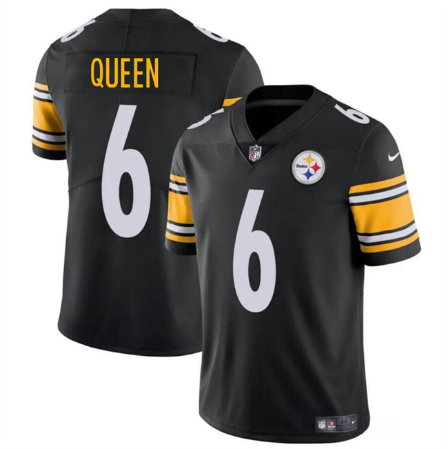 Youth Pittsburgh Steelers #6 Patrick Queen Black Vapor Untouchable Limited Football Stitched Jersey